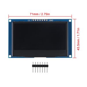 DWEII 2.4" 2.42 inch 128x64 OLED LCD Display Module SSD1309 7 Pin SPI/IIC I2C Serial Interface for Arduino UNO R3 DIY Electronic - White Light