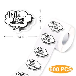 Cute Hello I Have Arrived Small Business Stickers,Happy Mail Stickers,Thank You Sticker,Handmade Stickers,Small Shop Sticker,Package Stickers for Small Business, 500 PCS