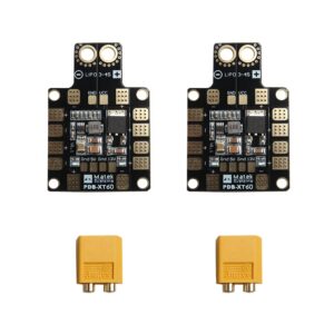 acxico 2 pcs drone power distribution board xt60 3-4s 9-18v 5v 12v output pdb