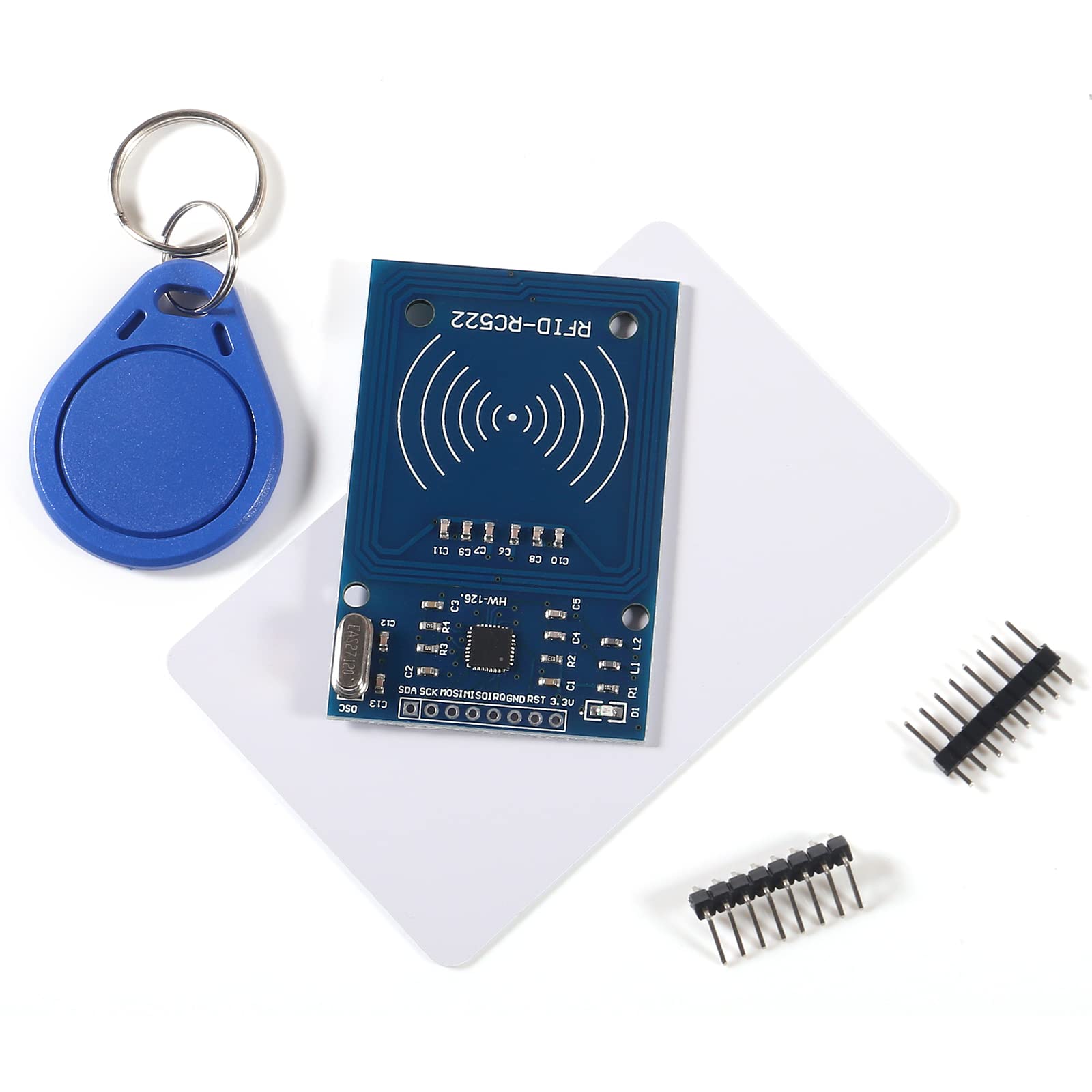 AITIAO 10Pcs RFID Kit Mifare RC522 RF IC Card Sensor Module MFRC-522 RFID Reader Module + Key Ring + S50 White Card for Raspberry Pi