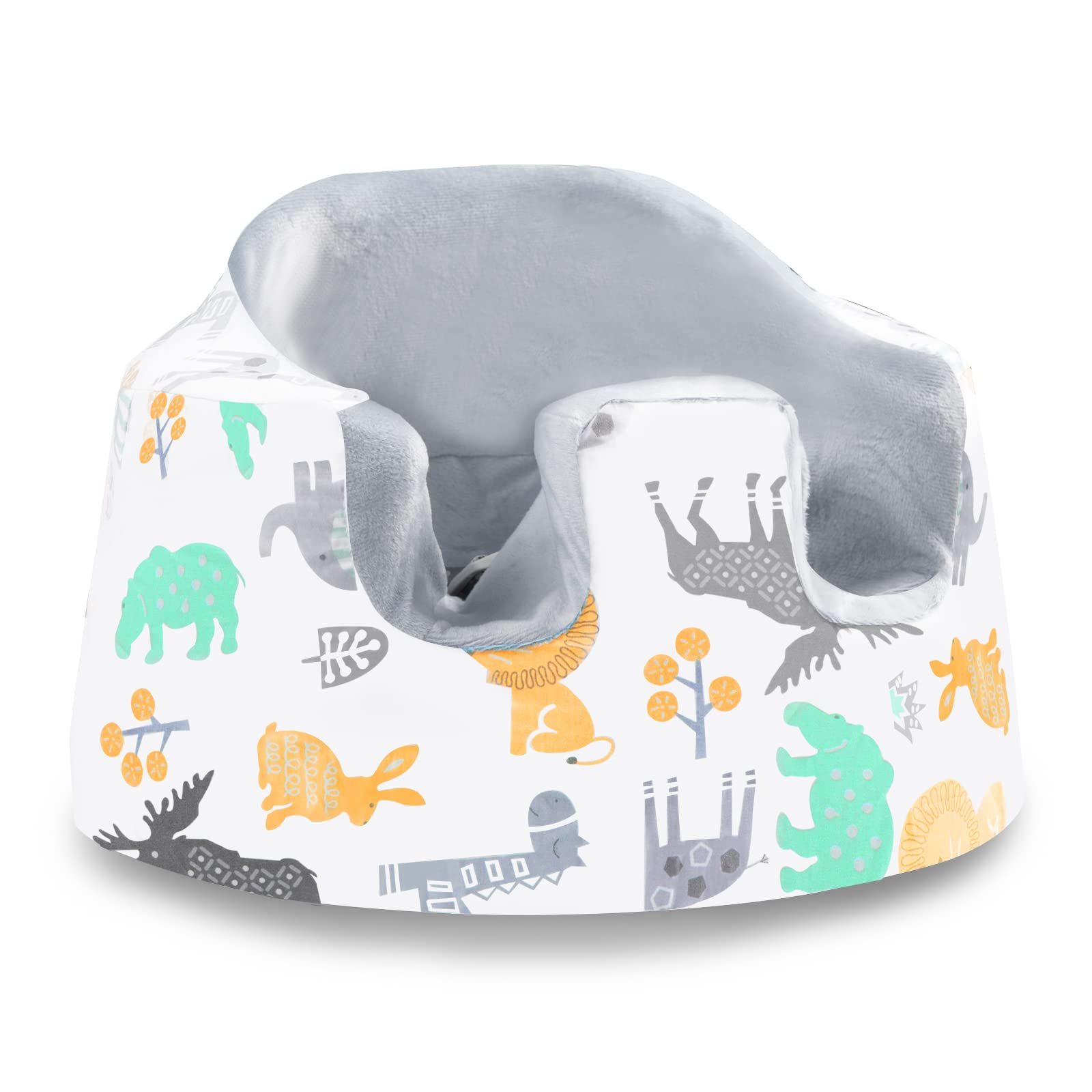 SMTTW Seat Cover Compatible with Bumbo Seat, Summer Cooling Breathable Seat Cover for Baby Boy Girl(Grey Animals)