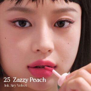 Peripera Ink Airy Velvet Lip Tint, Liquid Lip (0.14 fl oz, 025 ZAZZY PEACH)