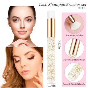 MyAoKuE-UP Crystal Lash Shampoo Brushes- Eyelash Cleaning Brush Soft Makeup Brushes for Eyelash Extensions Cleansing,Nose Pore Deep Cleaning Brush