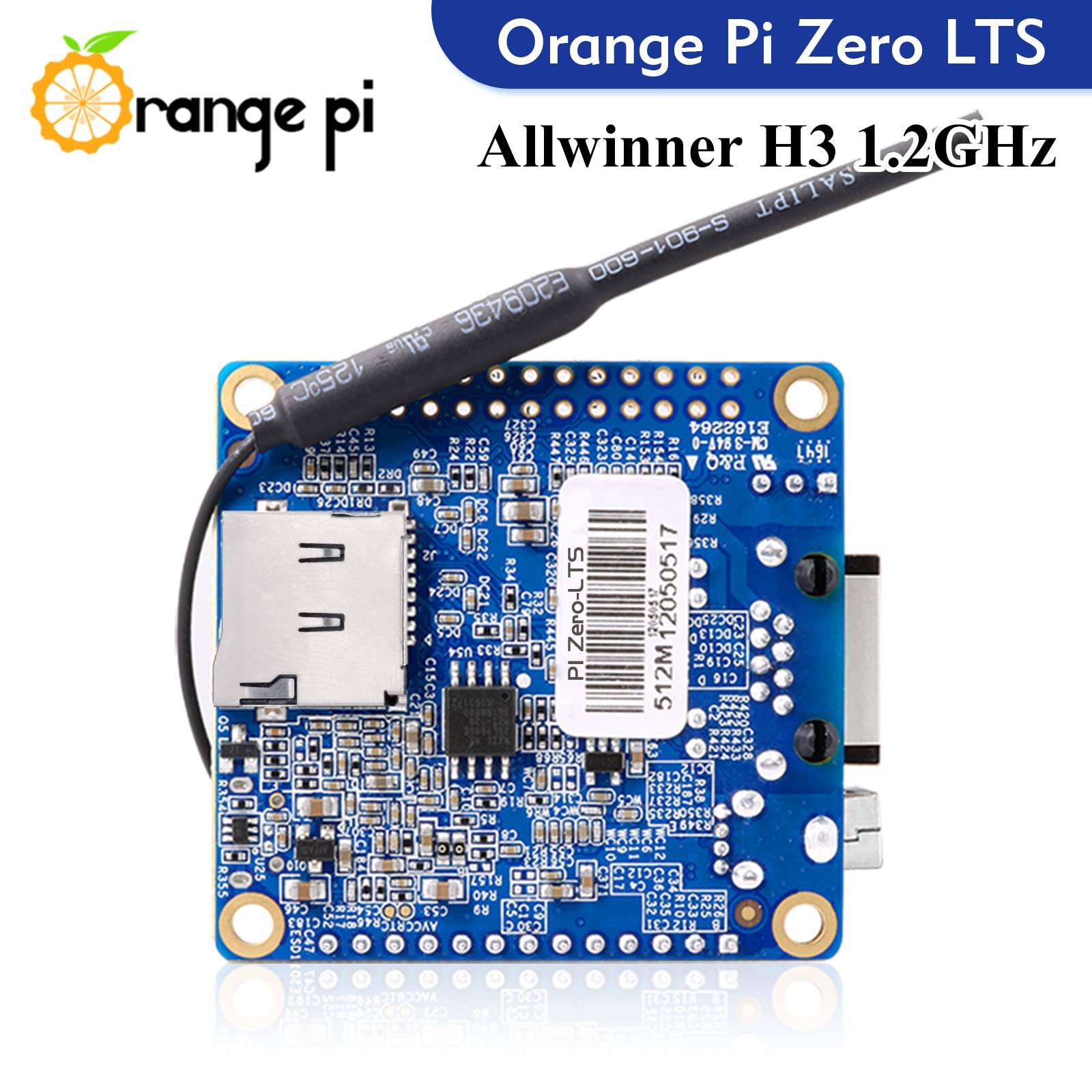 Orange Pi Zero LTS AllWinner H3 512MB Quad-Core, Open-Source Single Board Computer, Run Android, Ubuntu, Debian Image