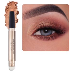 Enfuntins Shimmer Cream Eyeshadow Stick, High Pigmented Eyeshadow Pencil with Soft Smudger, Long Lasting Waterproof Eye Shadow Highlighter Stick Makeup (04 Champagne Gold)