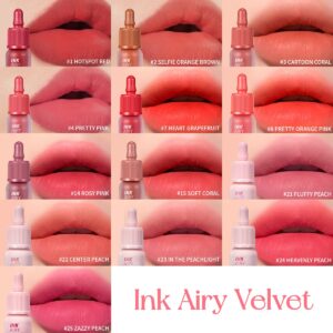 Peripera Ink Airy Velvet Lip Tint, Liquid Lip (0.14 fl oz, 024 HEAVENLY PEACH)