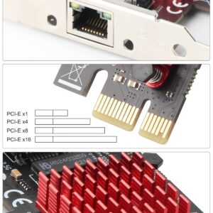 2.5G Network Adapter, Ubit 2.5GBase-T RJ45 2500/1000/100Mbps Gigabit PCIe Network Adapter, RTL8125 NIC, Low Profile Bracket, Windows 11/10 /8/8.1/7