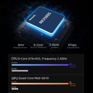 Firefly ROC-RK3588S-PC 8K AI Rockchip RK3588S Single Board Computer 8GB RAM LPDDR4 &64GB eMMC Storage Support Android 12.0 & Linux for AIoT Cloud Server