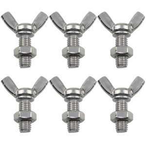 meetoot 6pcs m8 1.25x20mm stainless steel butterfly screws with 6pcs nuts hand tighten toolless adjust bolt butterfly wing head thumb screws