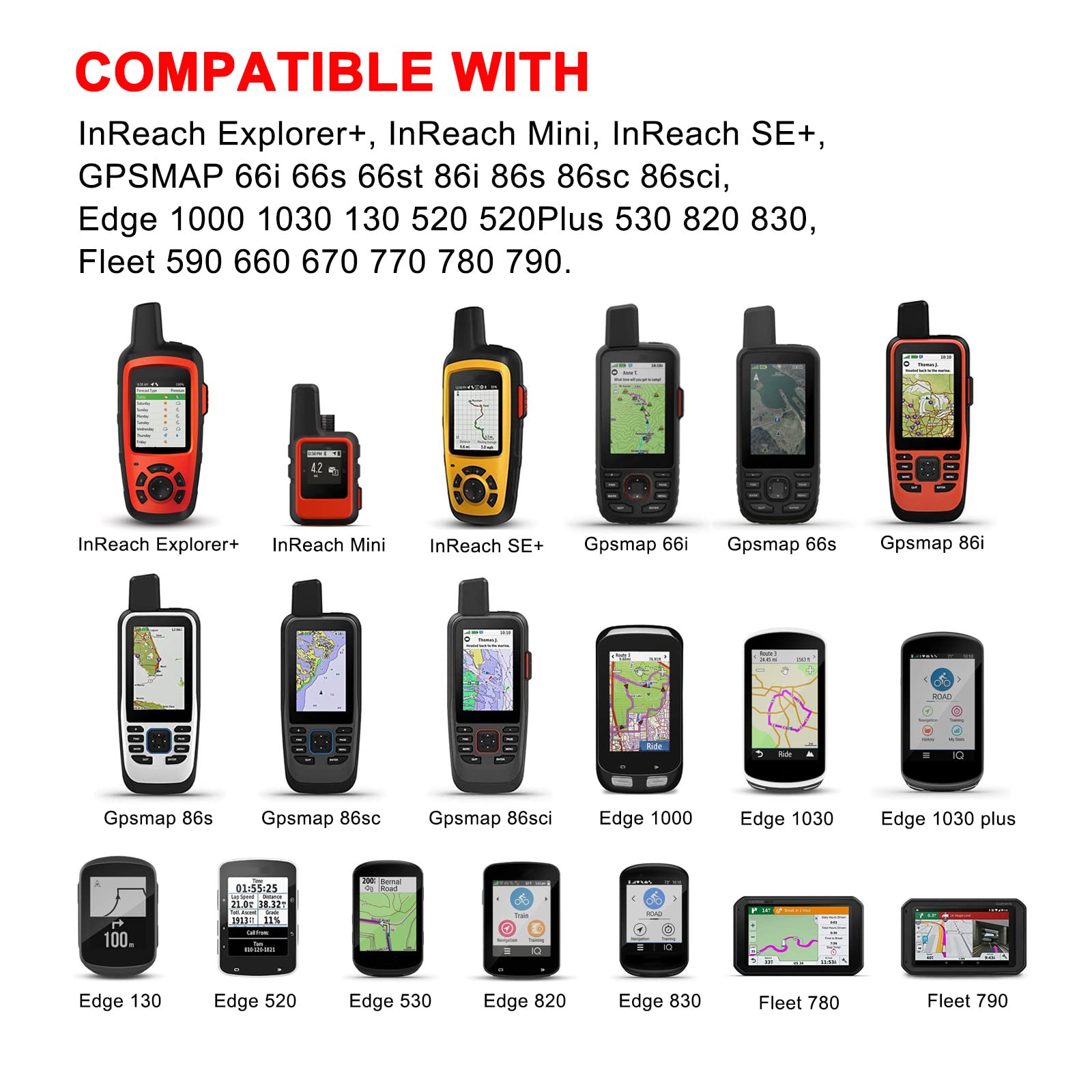 ycwwzzh Replacement InReach Explorer+ Mini SE+ Charger Cable Charging Cord for Garmin GPSMAP 66i 66s 66st 86i 86s 86sc 86sci,Edge 1000 1030 130 520 Plus 530 820 830,Fleet 590 660 670 770 780 790 GPS