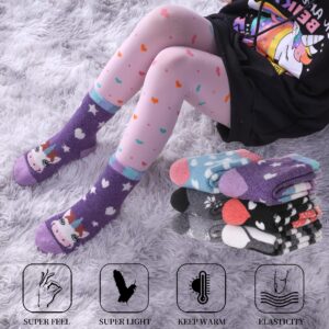 SDBING Kids Merino Wool Hiking Socks Toddlers Wool Socks Boys Girls Warm Boot Cozy Thick Thermal Winter Crew Socks 6 Pairs (4-7 Years, Cute Animal)