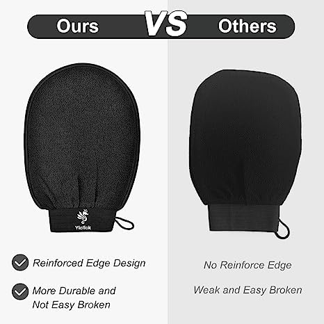 Exfoliating Gloves, Exfoliating Body Scrubber for Bath Shower Exfoliation, Body Scrub Exfoliator Loofah Sponge for Dead Skin Remover, Deep Korean Exfoliating Mitt