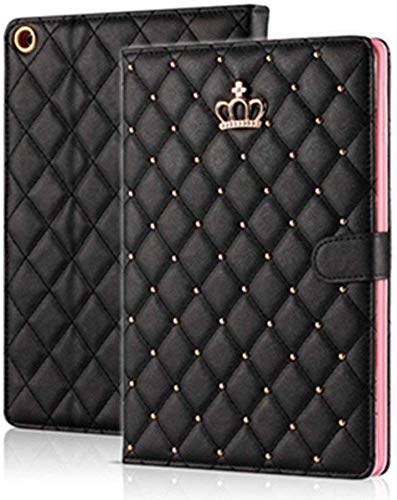 Topwin Cute Crwon Case for iPad Mini 6 (8.3-Inch,2021 Model), Bling Diamond PU Leather Smart Auto Sleep/Wake with Kickstand Shockproof for Girls Women Apple iPad Mini 6th Gen 8.3 Inch (Black)