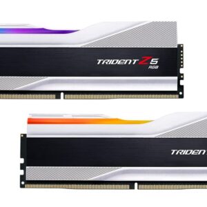 G.SKILL Trident Z5 RGB Series (Intel XMP 3.0) DDR5 RAM 64GB (2x32GB) 6000MT/s CL30-40-40-96 1.40V Desktop Computer Memory UDIMM - Metallic Silver (F5-6000J3040G32GX2-TZ5RS)