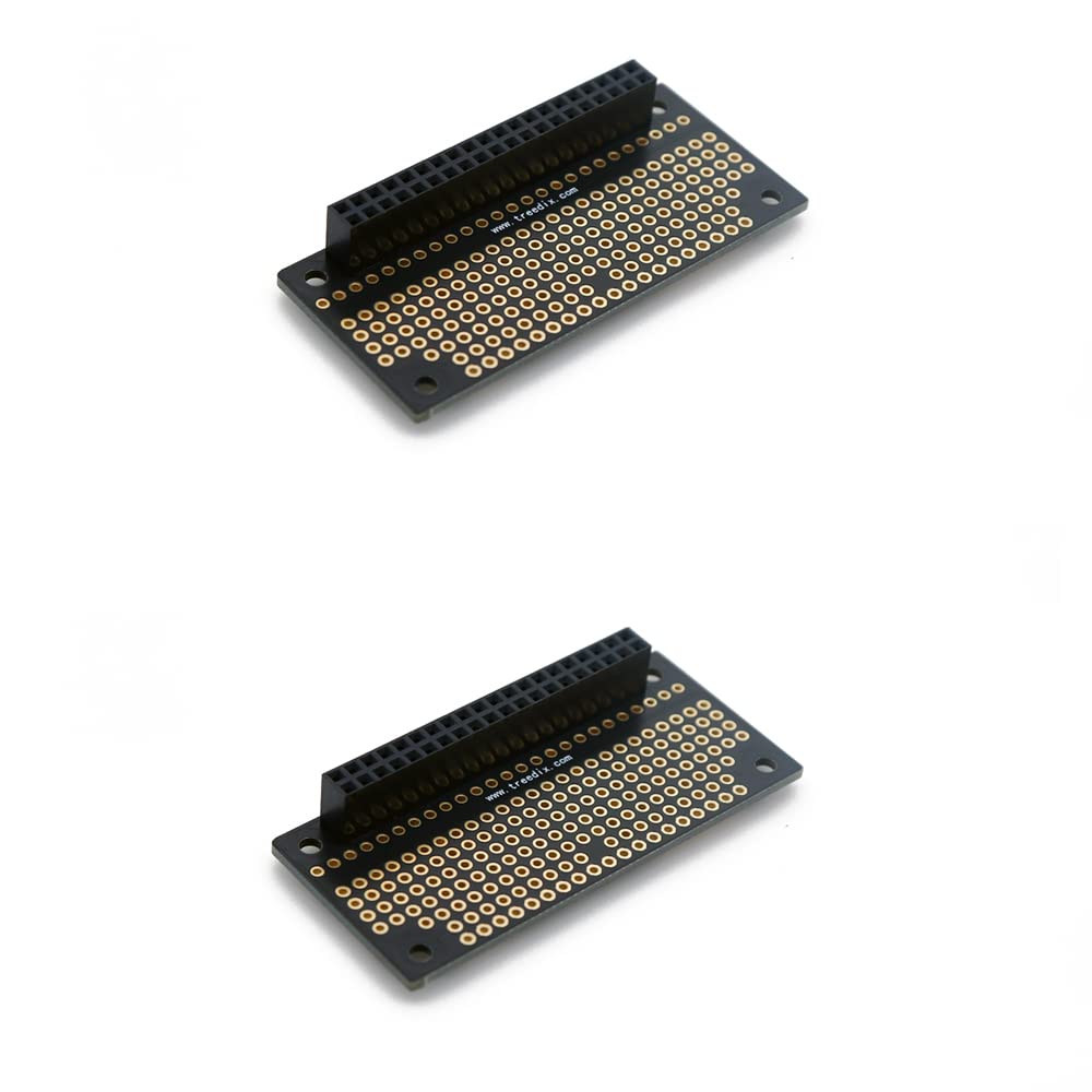 Treedix 2pcs GPIO Protoboard Breadboard HAT with Female Pin Connector PCB Prototyping Board Pi Zero Board Compatible with Raspberry Pi Zero(unwelding