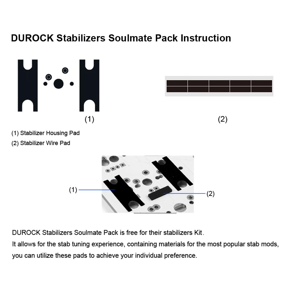 DUROCK Stabilizer V3, Screw in Stabilizers with 2u 6.25u 7u Wires, PCB Mount Keyboard Stabilizers for Mechanical Keyboards (V3 Smokey 80% Kit)