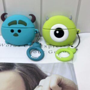 Monster Design Case for Apple AirPods Pro Case Cartoon Cover Silicone Shockproof 3D Cute Kawaii Protective Case Anti-Fall Headphone Case for Airpod Pro Case (Airpods Pro, Green Monster)