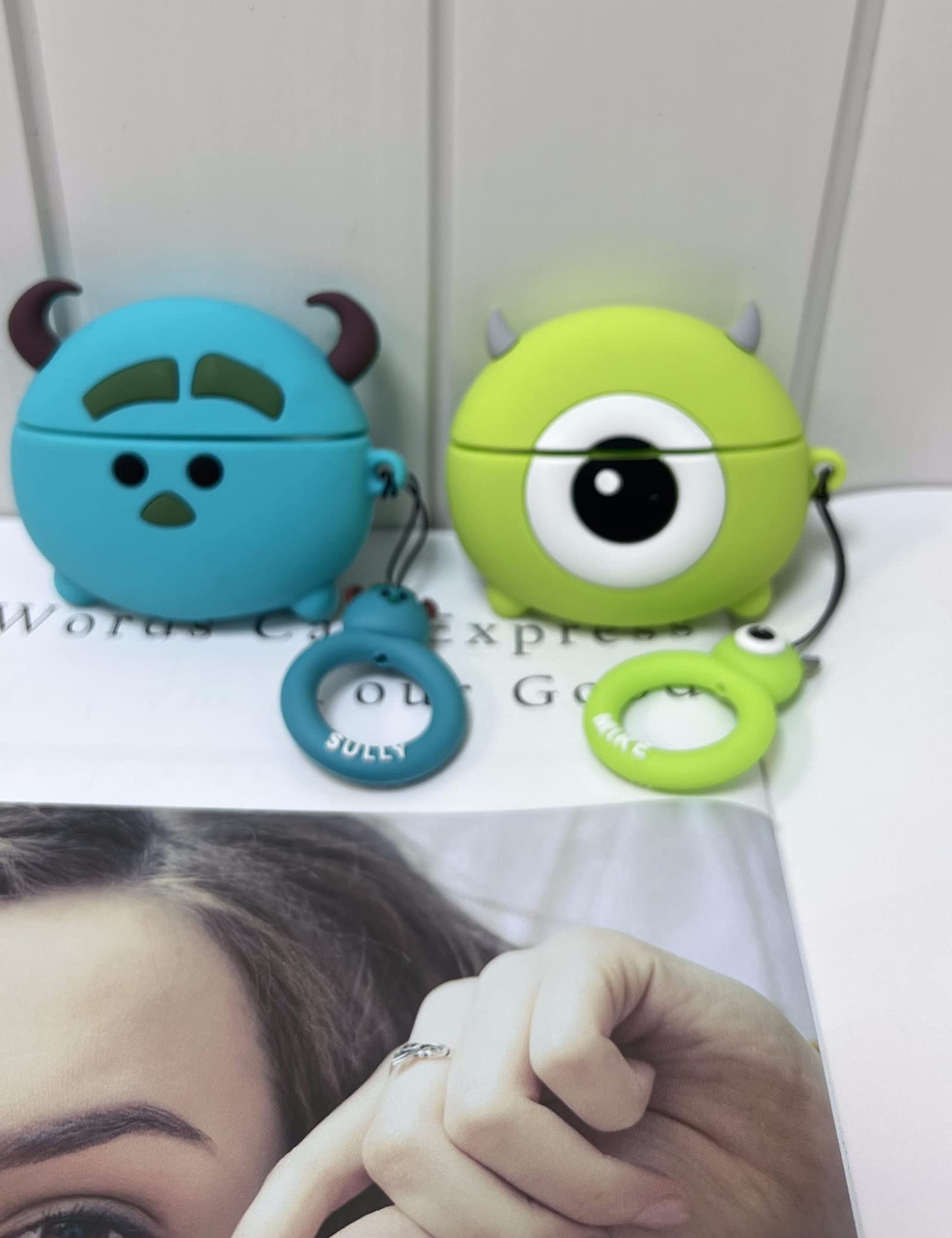 Monster Design Case for Apple AirPods Pro Case Cartoon Cover Silicone Shockproof 3D Cute Kawaii Protective Case Anti-Fall Headphone Case for Airpod Pro Case (Airpods Pro, Green Monster)