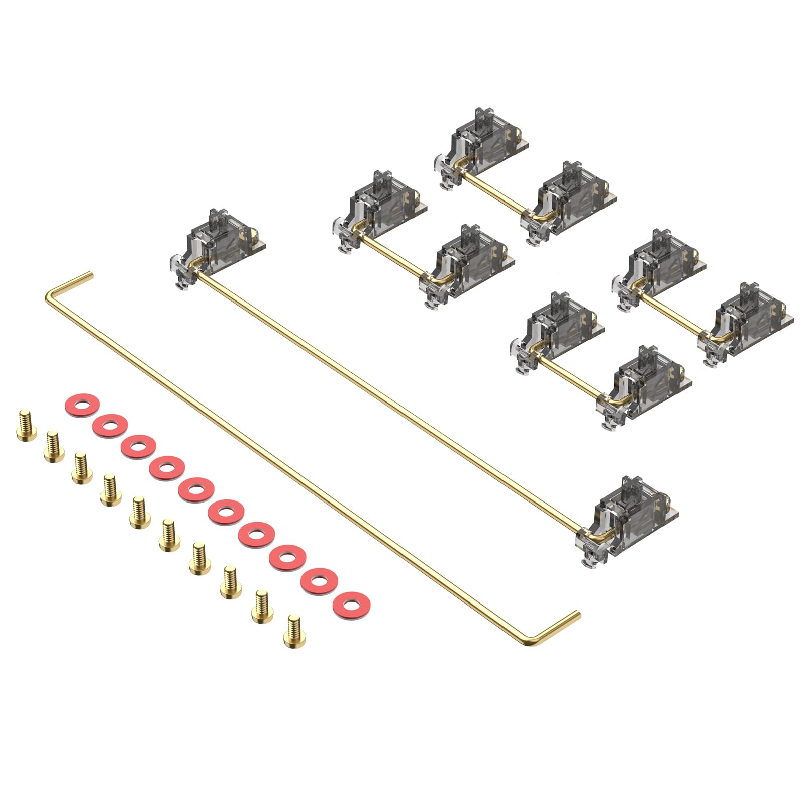 DUROCK Stabilizer V3, Screw in Stabilizers with 2u 6.25u 7u Wires, PCB Mount Keyboard Stabilizers for Mechanical Keyboards (V3 Smokey 80% Kit)