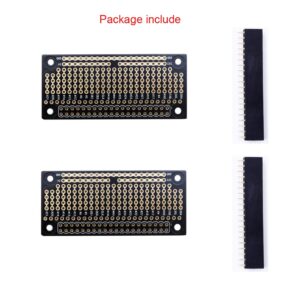 Treedix 2pcs GPIO Protoboard Breadboard HAT with Female Pin Connector PCB Prototyping Board Pi Zero Board Compatible with Raspberry Pi Zero(unwelding