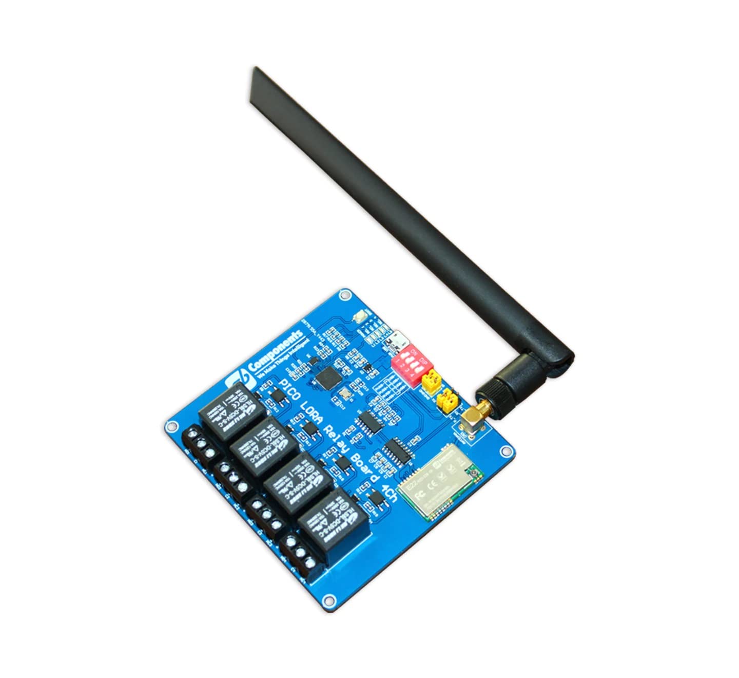 GatePi 4 Channel - LoRa Based Relay Board 4 Channel Relay with LoRa Module Based on Raspberry Pi 2040 Smart Data Transmission LoRa Module, Transmission up to 5 KM (915MHz)