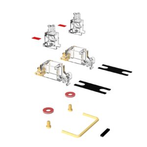 DUROCK Stabilizer V3, Screw in Stabilizers with 2u 6.25u 7u Wires, PCB Mount Keyboard Stabilizers for Mechanical Keyboards (V3 Clear 80% Kit)