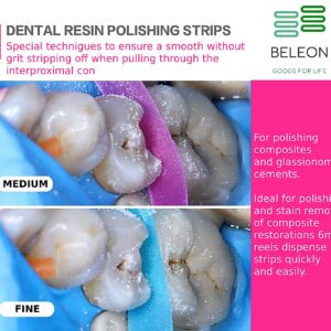 BELEON Dental Polishing Strips - Tooth Polisher Dental File for Teeth Sanding Grinding Deep Teeth Cleaning Tool Tooth Polish Abrasive Strip Oral Care Cleaning Tool - Super Fine 1 Roll 4mm x 6M