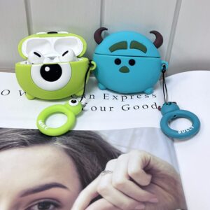 Monster Design Case for Apple AirPods Pro Case Cartoon Cover Silicone Shockproof 3D Cute Kawaii Protective Case Anti-Fall Headphone Case for Airpod Pro Case (Airpods Pro, Green Monster)