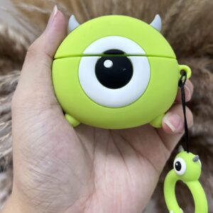 Monster Design Case for Apple AirPods Pro Case Cartoon Cover Silicone Shockproof 3D Cute Kawaii Protective Case Anti-Fall Headphone Case for Airpod Pro Case (Airpods Pro, Green Monster)