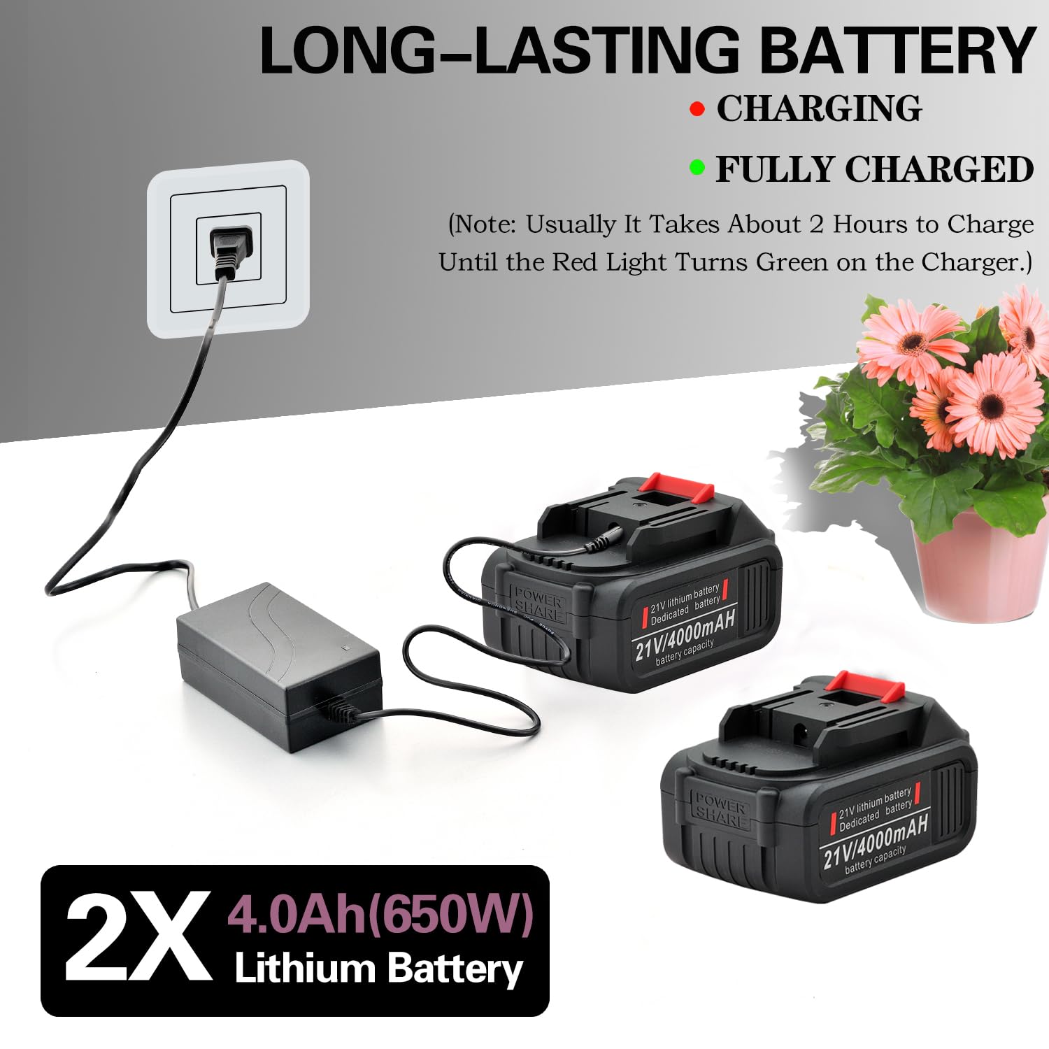 MAXMAN 21V Lithium Batteries Replace Battery Black and Red