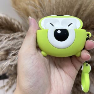 Monster Design Case for Apple AirPods Pro Case Cartoon Cover Silicone Shockproof 3D Cute Kawaii Protective Case Anti-Fall Headphone Case for Airpod Pro Case (Airpods Pro, Green Monster)