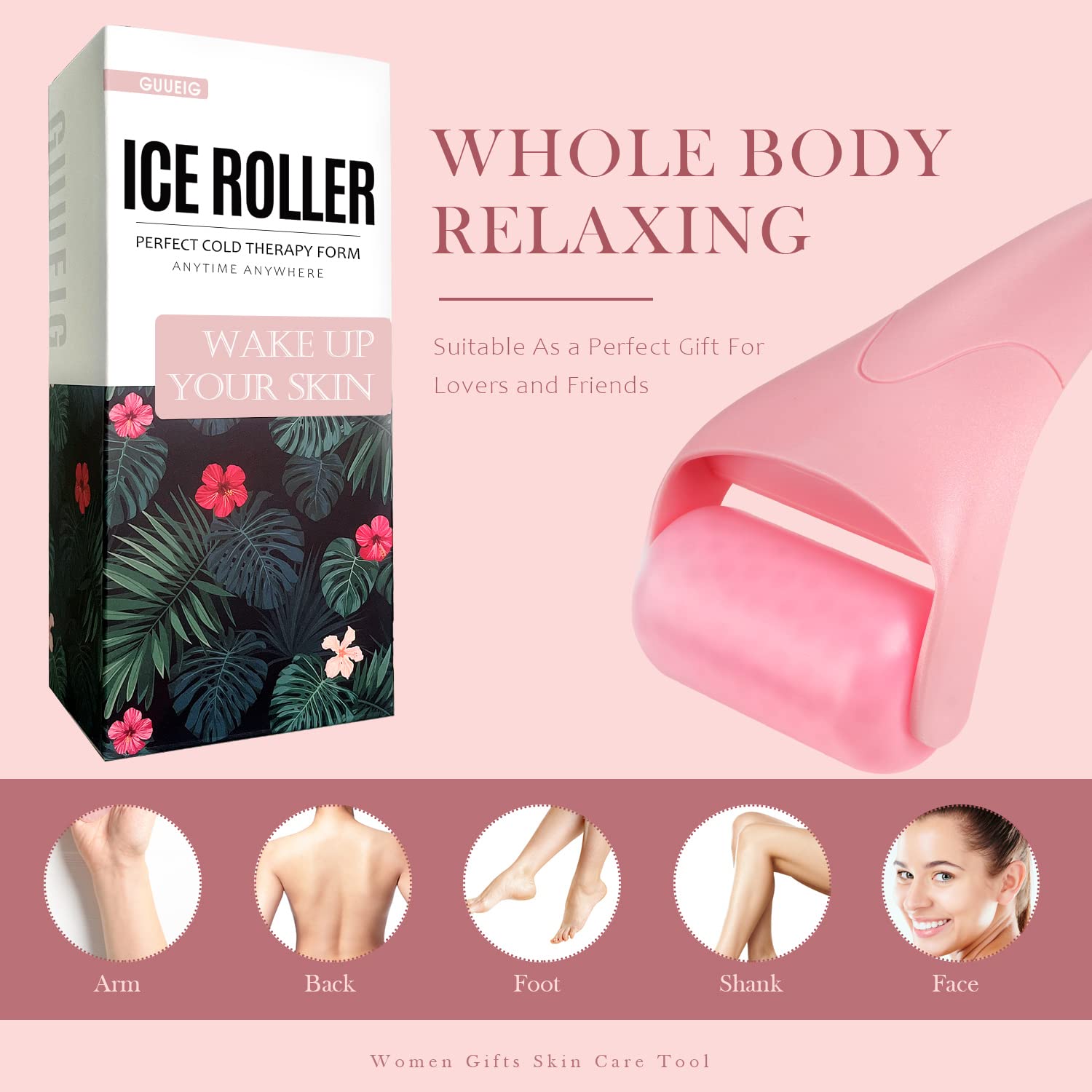 Ice Roller for Face, Face All Skin Types, Facial Care Tool to Relief Eye Puffiness, Migraine Pain, Minor Injury, Wrinkle, Women's Gift