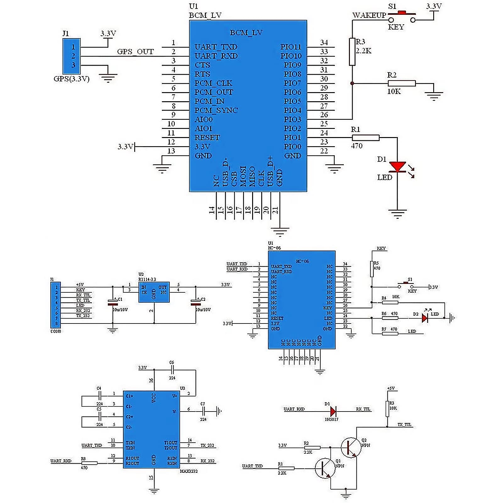 3PCS HC-06 HC 06 Bluetooth Module RF Wireless Bluetooth Transceiver Module 4 Pins for Arduino