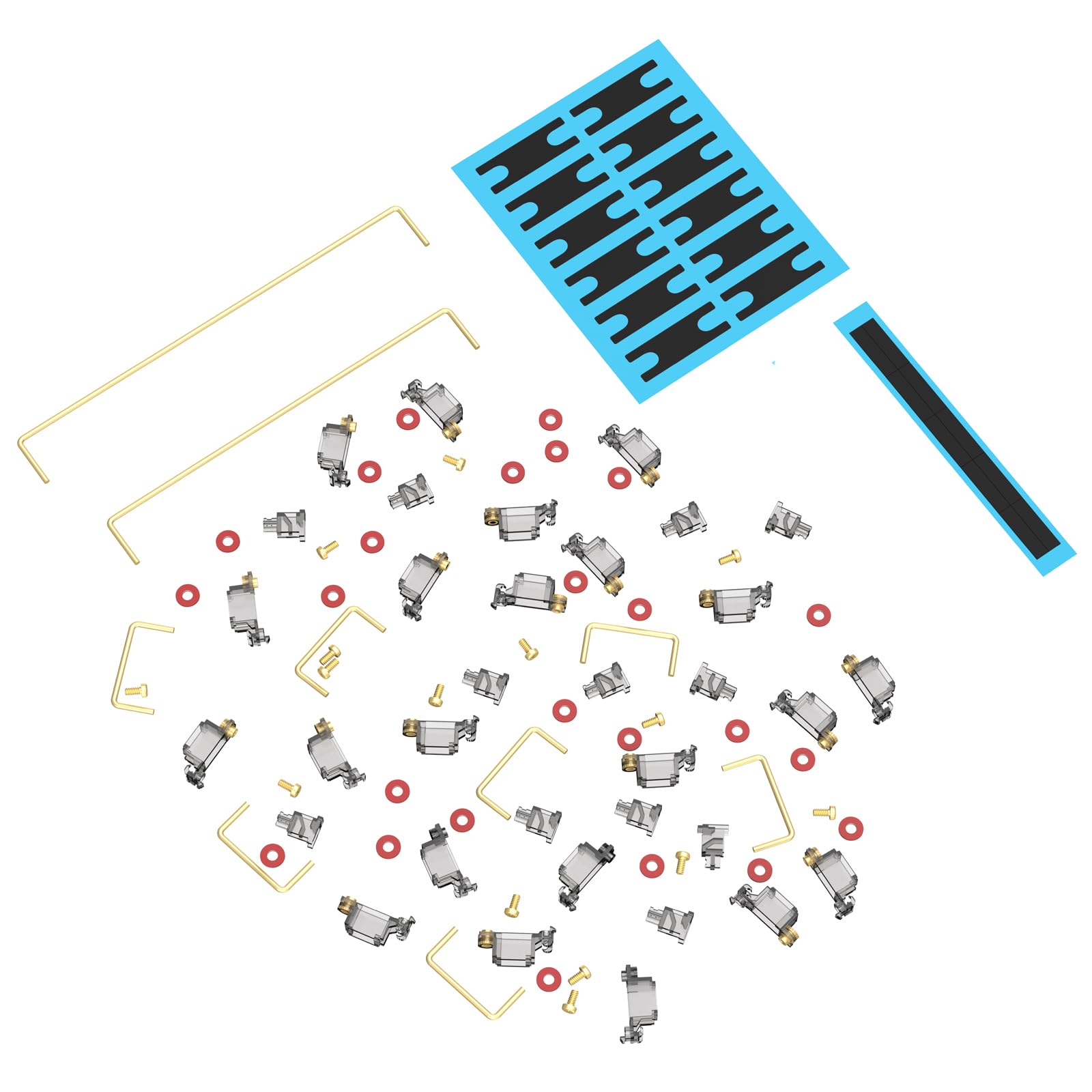 DUROCK Stabilizer V3, Screw in Stabilizers with 2u 6.25u 7u Wires, PCB Mount Keyboard Stabilizers for Mechanical Keyboards (V3 Smokey 80% Kit)