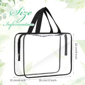 Reginary 10 Pack Large Clear Cosmetic Makeup Bag with Zipper and Handle Travel Toiletry Pouch PVC Plastic Zippered Toy