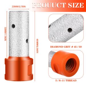 Lothee 3 Pcs Diamond Beveling Chamfer Bits with 5/8-11 in Thread Adapter Diamond Milling Bits for Existing Holes Enlarging Shaping Trimming in Tile Marble Glass Granite Ceramic (Silver, Red, Orange)