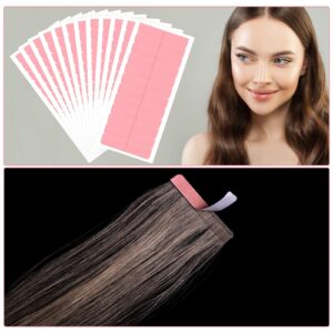 TecUnite 180 Pieces Hair Extension Tape Tabs Double Sided Extension Tapes for Replacement, 4 x 0.8 cm(Pink)