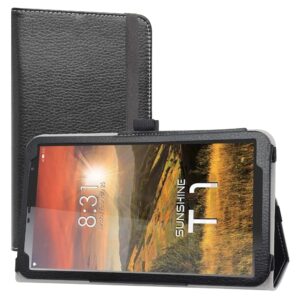 LiuShan PU Leather Slim Folding Stand Cover Case for Sunshine T1 Elite/Foxx T8/Qlink Scepter 8/Sky Pad 8/NUU Tab 8/Sky Devices Elite OctaX/Sky Devices Elite T8 Plus/Xmobile X8/Sky Devices,Black