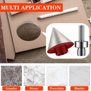 Lothee 3 Pcs Diamond Beveling Chamfer Bits with 5/8-11 in Thread Adapter Diamond Milling Bits for Existing Holes Enlarging Shaping Trimming in Tile Marble Glass Granite Ceramic (Silver, Red, Orange)