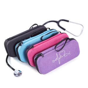 Dreamdecor Personalized Stethoscope Case Custom Name Hard Travel Case for Lightweight II S.E, Cardiology IV Diagnostic, MDF Acoustica Deluxe Stethoscopes, 3M Littmann Classic III