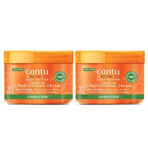 cantu leave-in conditioning cream for natural hair with pure shea butter, 12 oz (pack of 2) (packaging may vary)