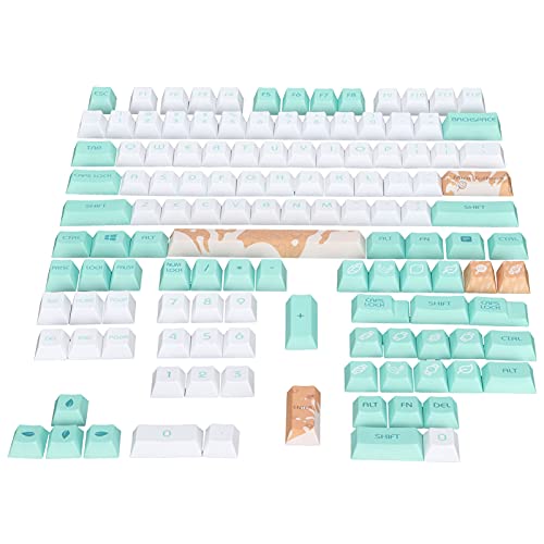 GOWENIC PBT Keycaps,128 Key English Style with Candy Pattern Elements, Ergonomic Design,with PBT Buttons, Oil‑Resistant PBT Materials,Abrasion Resistance,for Universal PC Gaming Keyboard