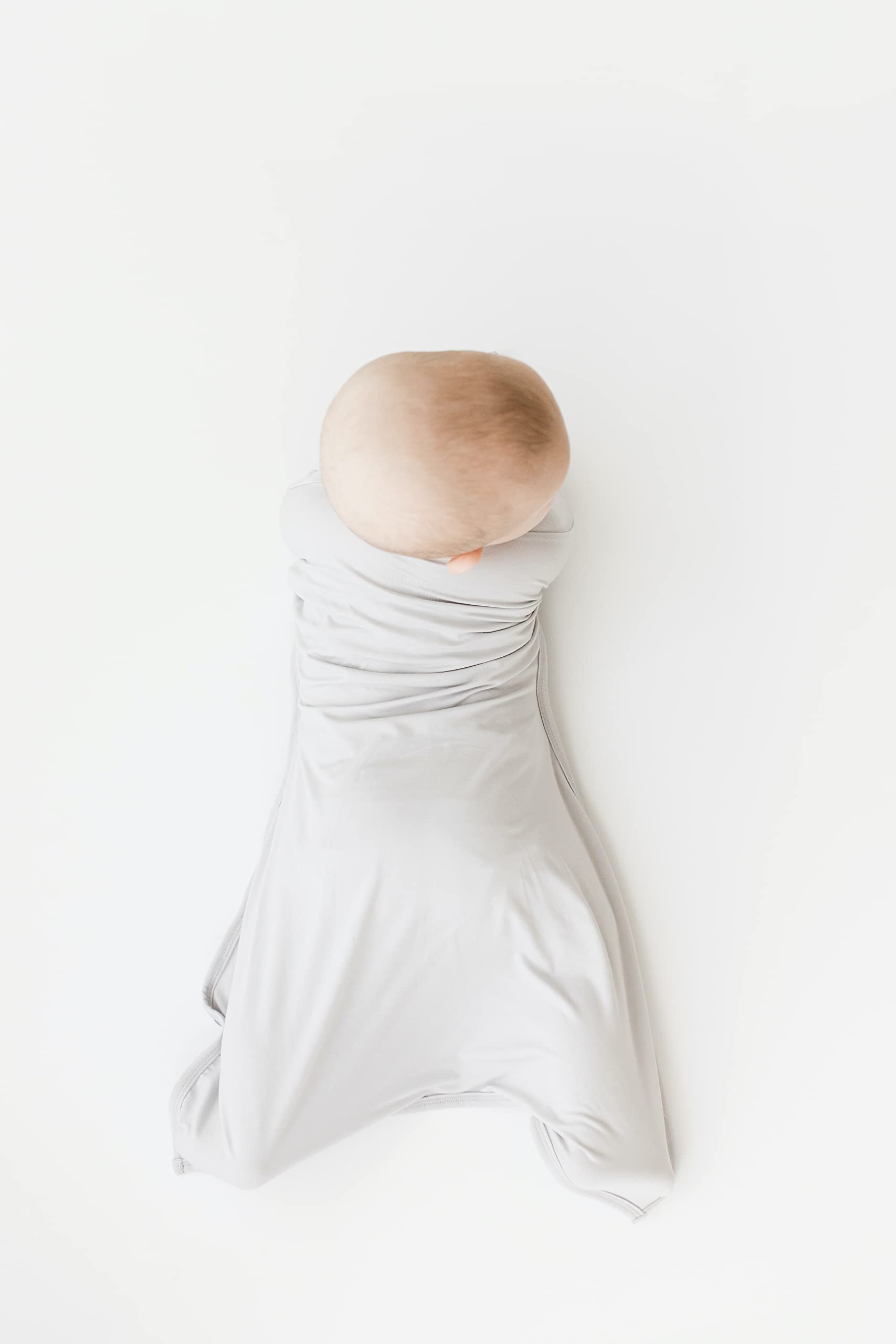 Transition Swaddle - Baby Wearable Blanket - Baby Sleep Sack - 2-Way Zipper - 95% Bamboo Viscose Fiber/5% Spandex - TOG 0.5 - Cozy Sleep Wrap designed by a pediatric (Cloud Gray, Medium 6-12 Month)