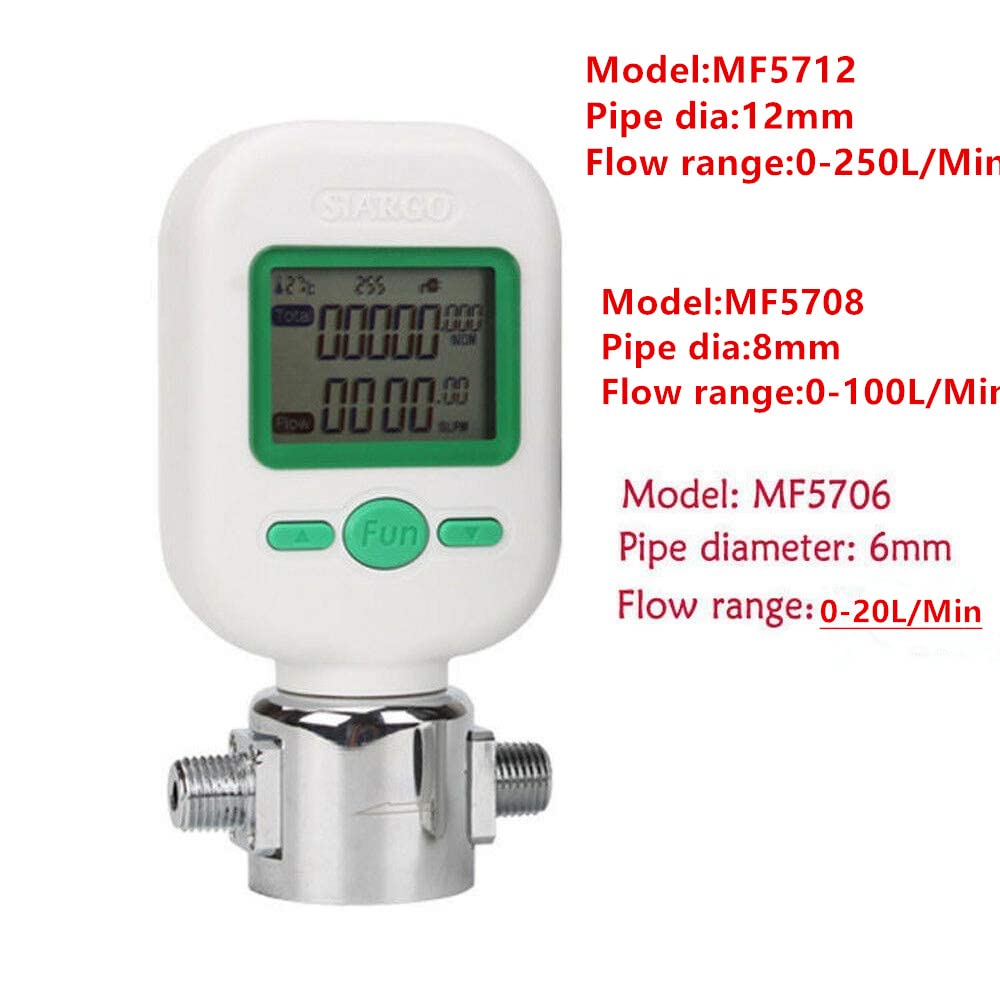 Gas Flow Meter Tester, Digital Portable Gas Mass Air Flow Rate Meter MF5712 MF5706 (0-100L/Min)