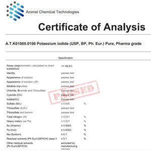 Potassium Iodide, High Purity USP Crystals/Powder, 100%, 100 Grams