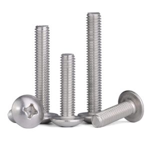 4mm Metric Knobs Screws,Sinyiol 100Pcs M4 x 16mm,18mm,22mm,25mm,30mm,35mm,40mm,45mm Phillips Truss Head Machine Screws Bolts with Washers for Cabinet Drawer Pull Handle (Mixed Pack 16-45mm, 100Pcs)