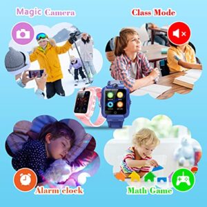 DDIOYIUR Kids Smart Watch, 4G GPS Tracker Child Phone Smartwatch with WiFi, SMS, Call, Voice Video Chat, Bluetooth, Alarm, Pedometer, Wrist Watch Suitable for 4-16 Boys Girls Birthday Gifts.