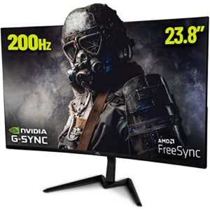 yeyian 24” curved 200 hz/165 hz/144 hz gaming monitor, fhd r1650 curved 1080p led pc monitor, 16:9, 178°, 16.7m colors, 3000:1, stereo speaker, freesync, hdmi 2.0, dp 1.2, 75mm vesa