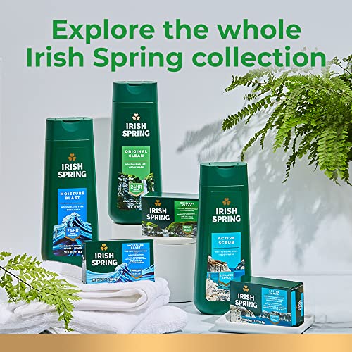 Irish Spring Mens Body Wash, Active Scrub Exfoliating Body Wash for Men, 20 Fl oz (Pack of 4)