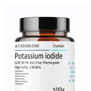 Potassium Iodide, High Purity USP Crystals/Powder, 100%, 100 Grams